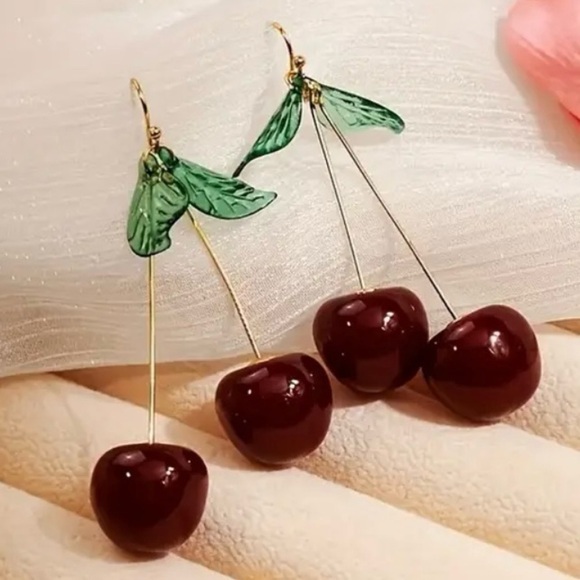 ✨Anthropologie Lenore Cherry Drop Earrings - Picture 5 of 5